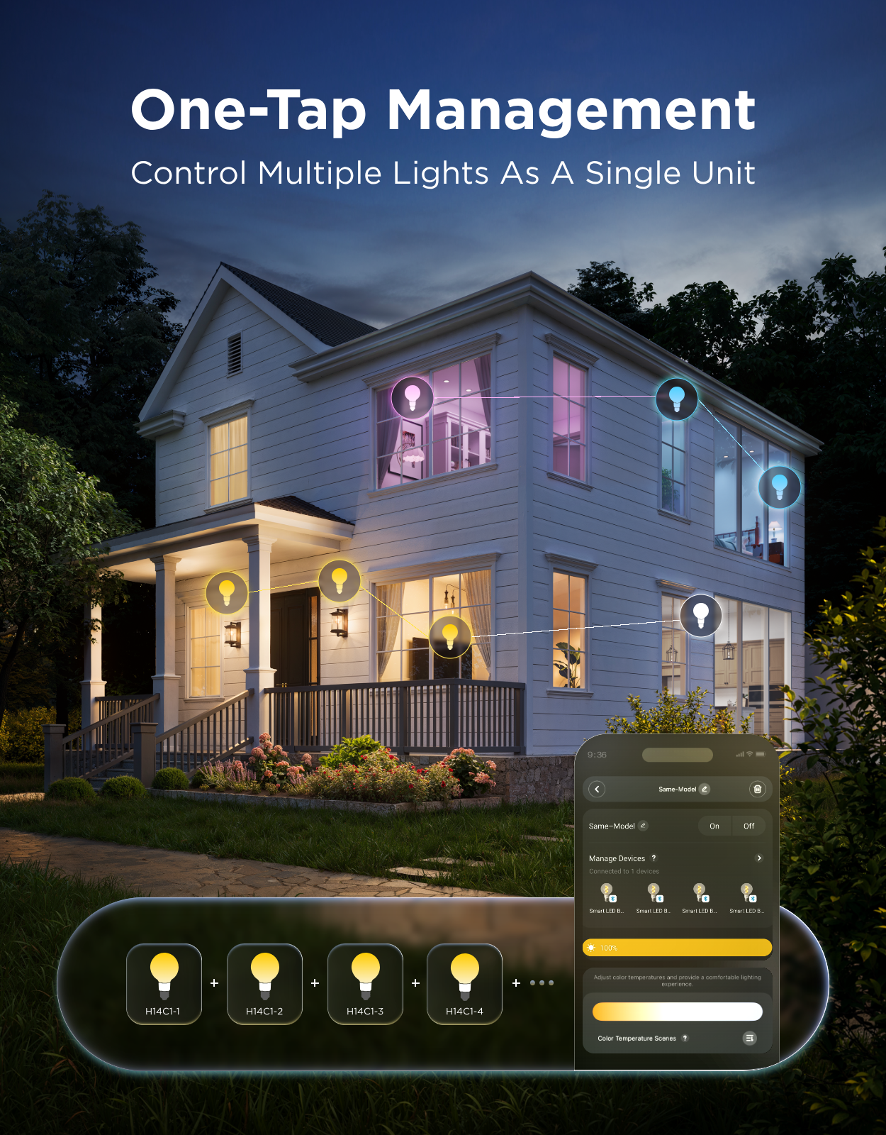 Govee E27 Smart Edison G80 Bulb 500lm 2-Pack