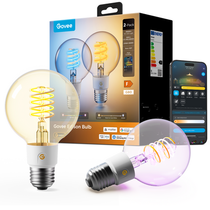 Govee E27 Smart Edison G80 Bulb 500lm 2-Pack