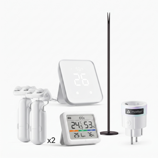 SwitchBot Smart Lägenhet Paketet - Curtain 3 x2, Floor Lamp, Meter Pro, Plug Mini & Hub 2